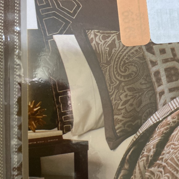 Euro pillow sham covers - 5 available - Croscill brown & black, Sancerre NWT - Picture 7 of 8